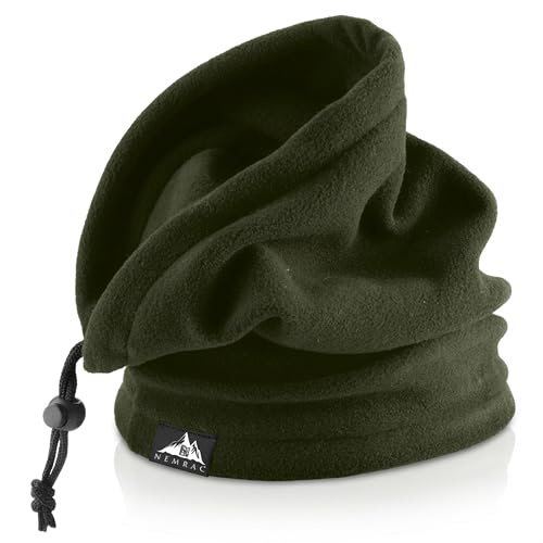 Nemrac Scaldacollo Termico Invernale in Pile,Copricapo per Sport Ciclismo Sci Trekking Pesca Montagna Passeggiata, Scaldacollo Unisex Uomo Donna (Verde)