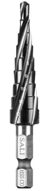 SALI Hss Stufenbohrer [Φ4-12mm,9 Stufen] Vier Spiralnuten Stufenbohrer,Scharfe Kegelbohrer für Metall, Edelstahl, Kunststoff, Holz(TiAlN Beschichtung)