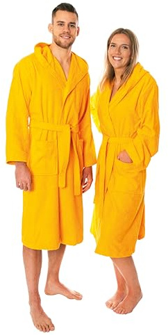Lavea® Peignoir Homme & Peignoir Femme en 100% coton – Peignoir de bain doux en éponge avec capuche, design unisexe, idéal pour sauna & maison, très absorbant & facile d’entretien