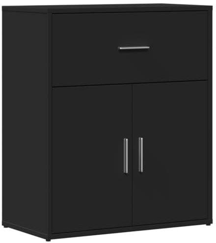 vidaXL Buffet Noir 60x31x70 cm Bois d'ingénierie, Armoire de Rangement, Meuble d'entrée, Meuble d'appoint, Meuble de Rangement de Cuisine
