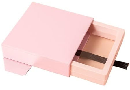 3D-Schweberahmen Mode Schublade PE Film Schmuck Lagerung Box Candy Farbe Ring Anhänger Halskette Ohrring Armband Antioxidans Schmuck Display Box(Color:Pink,Size:11x11cm)