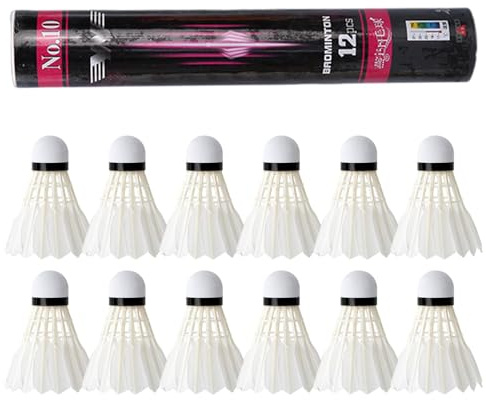 Balle de badminton extérieure, plumes de volants de badminton, Volants de badminton en plumes, Volants de badminton en plumes naturelles pour intérieur et extérieur, balle de badminton à tête rouge av