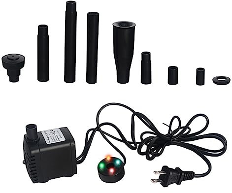 CAXUSD Pumpe Gartenbrunnen Springbrunnenpumpe Teichpumpe Mit 4 Led-lichtern Wasserpumpe Aquariumpumpe Für Außenbereich