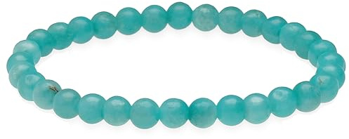 Lebensquelle Plus Cuentas de piedras de 6 mm | Pulsera de piedras naturales elástica (Amazonita) | Regalo