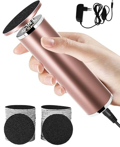 Pedicure Elettrico Professionale Calli Piedi Rimozione Velocità Regolabile Lima per Piedi Elettrica Rimuovi Calli Piedi Talloni Screpolati per pedicure calli e duroni con 60 Strumento, rosa dorato