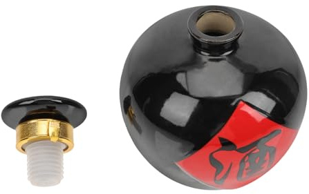 AUTSUPPL Tarro de Vino Cerámico Sellado con Cierre Hermético Recipiente Vintage para Licor Casa Botella Segura para Brandy Whisky Vodka y Ron Diseño Tradicional Negro con Acabado Suave