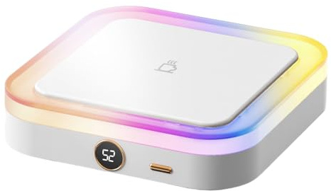 Chauffe-tasse électrique – Chauffe-café avec 3 réglages de température alimenté par USB, 3 niveaux de chauffage (55,65,75 °C) pour le bureau, pour thé, boisson, lait, maison, appartement, bureau