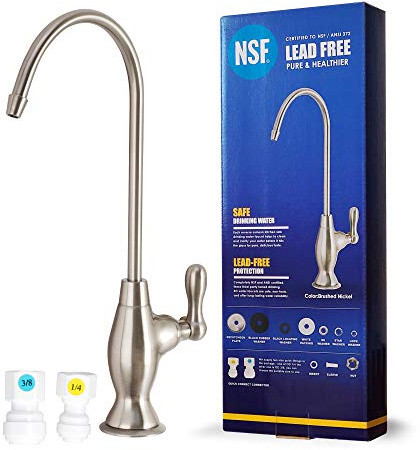 NSF Certification Lead-Free Water Filtration Reverse Osmosis Faucet (Brushed Nickel) Advanced RO Tap for Drinking, Kitchen Sink Cooking, Cleaning | Safe, Healthier