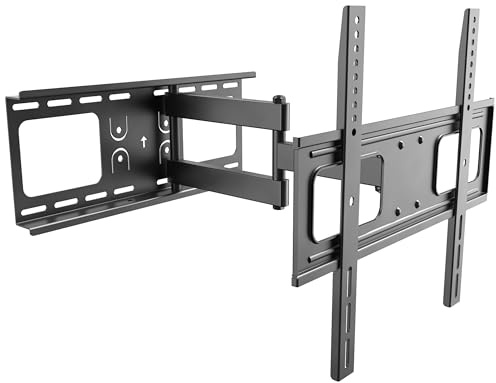 RICOO TV Wandhalterung Fernseher Halterung Fernsehhalterung für Wand Universal für 32-55 Zoll Smart Flach Curved Schwenkarm S3744 Schwenkbar Neigbar Fernseh-Arm bis 50 Kg & VESA 400 x 400 mm