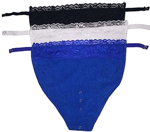 Metyou - Paquete de 3 piezas de encaje con clip para sujetador, con diseño de camisola y panel de modestia para copas CDEF, Altoa única
