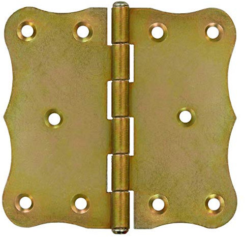 20 Scharniere Türscharniere Kantige Türband Retro 104 x 104 x 2mm Gelb Verzinkt.