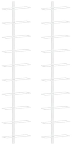 vidaXL Portavini da Parete per 10 Bottiglie 2 pz Bianco in Metallo