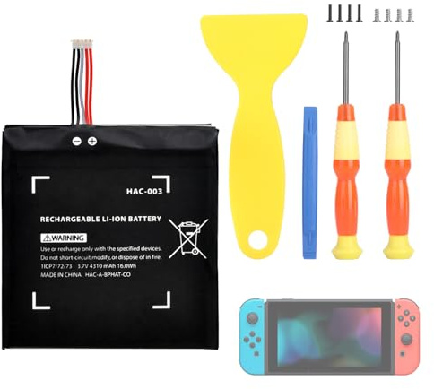 REACELL HAC-003 Battery Replacement Compatible with Nintendo Switch Console Handhold HAC-001, 4310mAh High Capacity Internal Battery with Installation Tools Kit