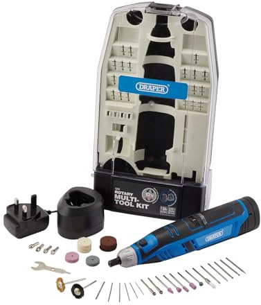 Draper 70298 12V Rotary Multi-Tool Kit, 1 x 1.5Ah Battery, 1 x Fast Charger (50 Piece)