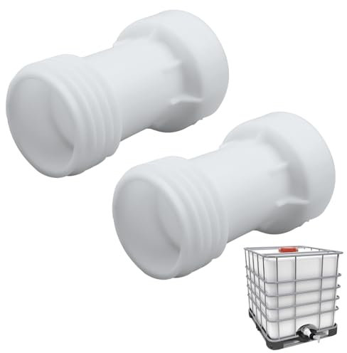 2 Stück IBC Tank Zubehör, Universal Regentonnendurchführung, IBC Adapter S60x6 Verlängerung Distanzstück, Tankdurchführung aus Messing als Anschluss für Wasserhahn oder Zapfhahn auslaufhahn