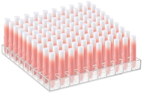 Mumufy Soporte para pintalabios, organizador de acrílico transparente, organizador de brillo de labios, organizador de plástico para pintalabios, pinceles, botellas, perfumes, cajones esenciales,