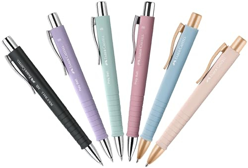 Faber-Castell Kulspetspenna Poly Ball XB 6-serien SET, 241, flerfärgad, 6 stycken (trendiga färger)