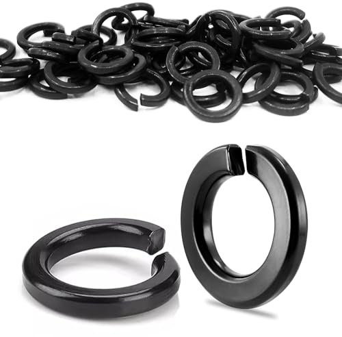 qingmeng Lot de 50 rondelles à ressort M8 en acier inoxydable noir DIN 127 A2 V2A Rondelles à ressort pour vis Tige filetée Rondelles de sécurité à ressort