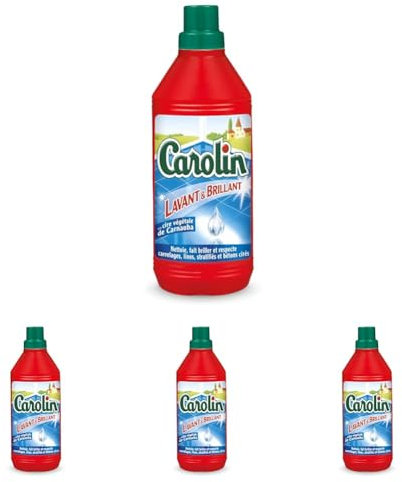 Carolin Nettoyant Sols Lavant et Brillant à la Cire de Carnauba 1 L (Lot de 4)