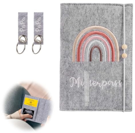 Mutterpasshülle,Mutterpass Schutzhülle,Mutterpass,Hülle Mutterpass,Mutter Kind Pass Hüllen Österreich,Mit Vielen Fächern Für Ultraschallbild, (Besorgen Sie Sich Zwei Schlüsselanhänger)