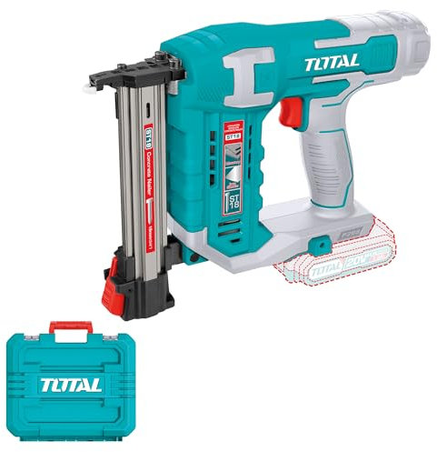TOTAL - Clavadora a Batería 20V para Hormigón | 2 Clavos| Compatible ST18 | Cargador 65 Clavos | Modelo TCSTLI3805 | Herramienta Eléctrica con Maletín y Clavos Incluidos
