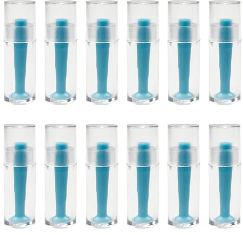 12-Pack Silicone Hard Contact Lens Remover Tools – Hard Scleral Lens Applicator with Suction Cup Grip(Blue)