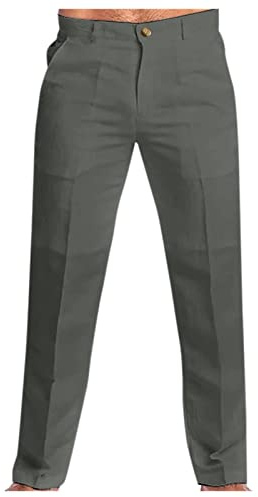 Linnebyxor, herr, långa eleganta kostymbyxor, bomull, linne, chinos byxor, normal passform, fritidsbyxor, stretch, tygbyxor, klassiska midjebyxor, urban affärsbyxor, fritid, sommarbyxor, chinos byxor