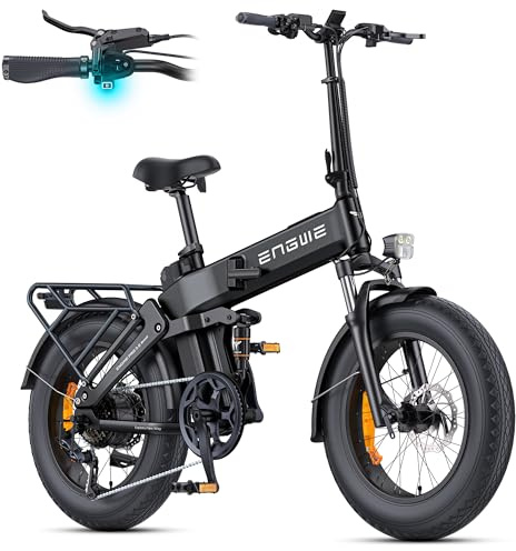 ENGWE E Bike Vélo Pliable, Batterie 48 V 15 Ah Jusqu'À 130 km, Capteur De Couple Et Conception Pliable avec Freins Hydrauliques Et Application pour Tous Les Terrains, Engine Pro 3.0 Boost (Noir)