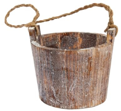 VICASKY Pot de Fleurs en Bois Suspendu Vintage Corde en Chanvre, Support pour Plantes D'intérieur Multifonction Adapté pour Fleurs et Plantes Aériennes Cuisine