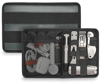 TACTICAL_GEEK TCM10 Planche de rangement EDC, planche tissée élastique antidérapante, panneau d'insertion de sac avec poche en maille à fermeture éclair, accessoires de sac à dos pour organisation