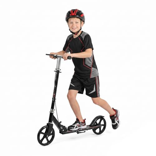 BEOSIOR Kick Scooter, 2-Wheel Foldable Scooter for Kids Ages 8-12, With Adjustable Handlebar, Adult Scooter for up 100kg Boys & Girls