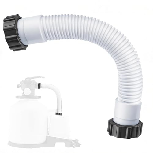 Tubo Piscina 38 Mm, Confezione Da 1 (Tubi Da 40 Cm) - Tubo Di Collegamento Con Dadi Per Filtri A Sabbia E Pompe Per Piscina - Tubo Di Ricambio Riutilizzabile Per Piscine