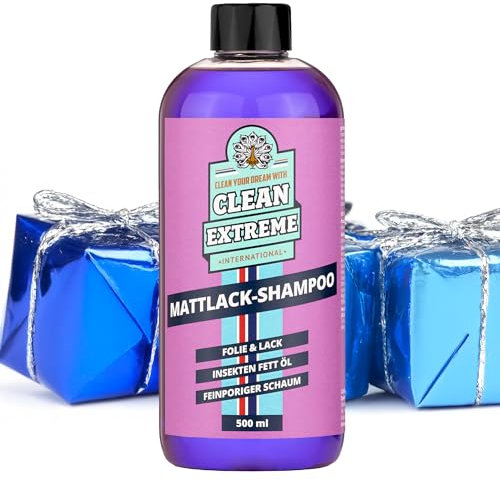 CLEANEXTREME Mattlack Autoshampoo Konzentrat 500ml - Auto Shampoo zum Reinigen von Autolack Matt, Matt-Folie, Autosprühfolie