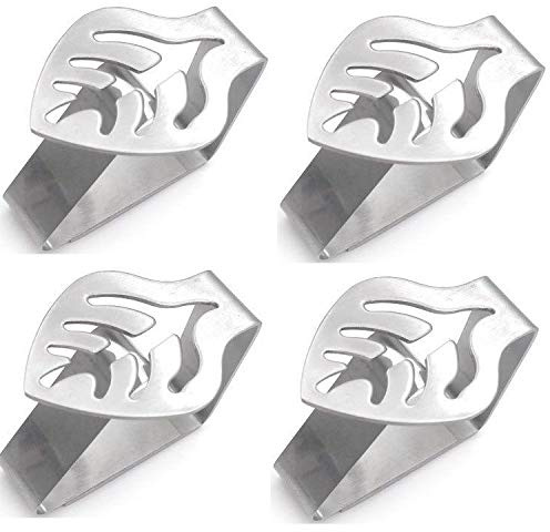 4 Pack Tablecloth Clips Clamps Stainless Steel Table Clips Tablecloth Holders Covers for Outdoor and Indoor(Leaf Shape)