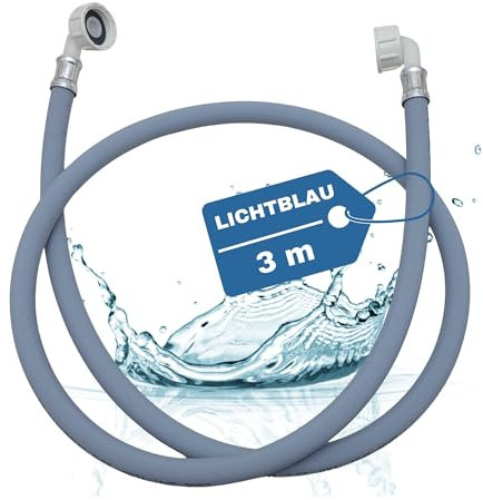 Lichtblau 2959 Tuyau d'alimentation pour machine à laver et lave-vaisselle Raccord coudé 3/4 avec joint de tuyau d'arrivée d'eau 3 m