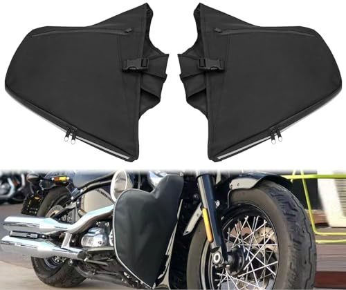 HCmotorku Soft Lowers Chaps Engine Guard Cover Leg Warmer Bag Fit For Harley Softail Breakout FXBR Street Bob FXBB Fat Bob FXFBS Fat Boy FLFBS Low Rider FXLR Heritage Classic FLHCS 2018-2024