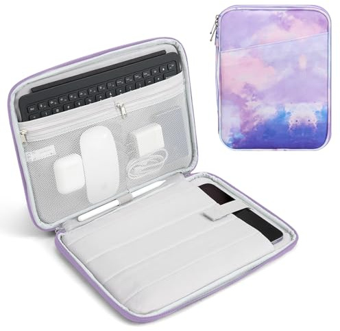 TiMOVO 9-11 Custodia per Tablet, Compatibile con iPad 11 A16 2025, iPad 10,9/10,2| Air 11, Galaxy Tab A9+ / A11 Plus 11, Borsa Protettiva con Tasche, Viola di Acquerello