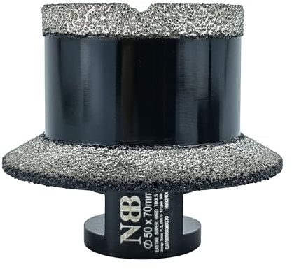 NBB Broca con biselado de diamante con M14 corona diamante sierra perforadora de diamante para taladrar y perfilar drenajes en porcelana cerámica baldosas granito mármol azulejo 2-in-1 (1, 50/70mm)