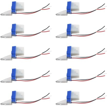 Bcowtte 10X AC Interrupteur Crépusculaire Interrupteur Crépusculaire DC 12 V 10A Interrupteur Automatique Crépusculaire