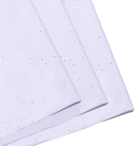 Jwssor Carta velina glitterata, 50 x 35 cm, 60 fogli di carta velina natalizia glitterata per confezionare fiori, confezioni regalo