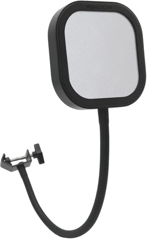 Flex Pro Interchangeable Microphone Pop Filter | Aluminum Gooseneck Mic Shield | Dual-Layer Metal, Mesh & Acoustic Foam WindScreen Mic for Studio Recording, Podcasting, 360° Vocal (Metal Pop Filter)