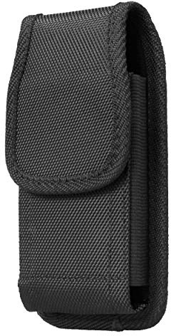 AQ Mobile Funda Cinturón Vertical para Móviles y Smartphones, Talla XL (Smartphone MAX 16,5 x 8 x 1,1 cm) Textil, Pinza de cinturón, Lazo para cinturón