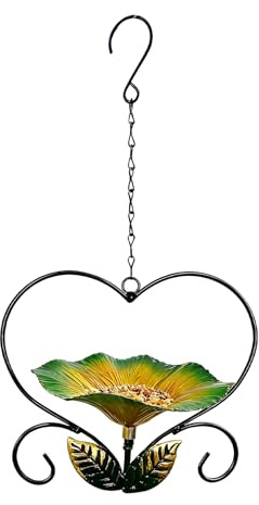 s para Aves Silvestres,Bandeja de Alimentación de Hierro en Forma de Flor Resistente - para Aves de balcón - para Observar Comida Agua en Patio