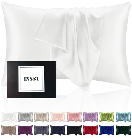 Silk Pillowcase for Women, Mulberry Silk Pillowcase for Hair and Skin and Stay Comfortable and Breathable During Sleep (Ivory, Standard)