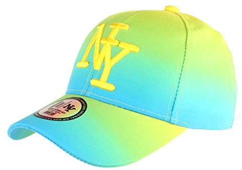 Casquette Enfant Fluo Jaune et Bleue Baseball Fashion Renbo de 7 à 11 Ans - Taille Unique - Bleu
