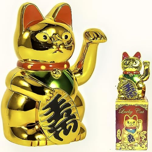 Gato de la suerte chino ondeando gatos de oro brazo de la suerte pequeña suerte ondeando feng shui gato de oro 5inch ondeando gato para la decoración de la tienda de negocios