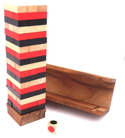 ROMBOL Wackelturm aus edlem Holz für tollen Spielspaß, Modell:1