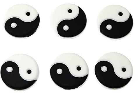 RLECS 6PCS Yin and Yang Tennis Racquet Dampener Vibration Dampener Suit for The Tennis Players More Professional (Black White)