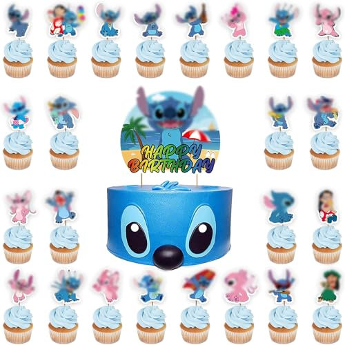 25PCS Cake Topper Kindergeburtstag, Cupcake Topper, Tortendeko Geburtstag Kinder, Torte Topper Kinder, Kuchen Deko Geburtstag, Happy Birthday Kuchendekoration für Kinder Party für Kinder Party.