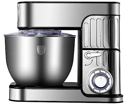 1000W Küchenmaschine Rührmaschine Knetmaschine 6-Gang Mit Impulsfunktion Teigmaschine Teigknetmaschine Inklusive Edelstahlschüssel, Teighaken, Schneebesen, Schneebesen Für Küche Backen Kuchen Ei Creme